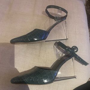 Green by far croc heels